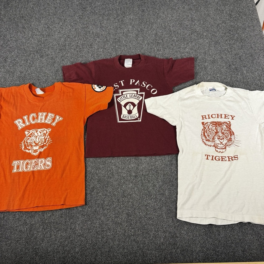 Vintage Richey Tigers Elementary School T Shirt New Port Richey FL Pasco 80s USA